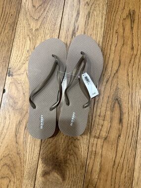 Old Navy Brown-Taupe Textured Flip Flops